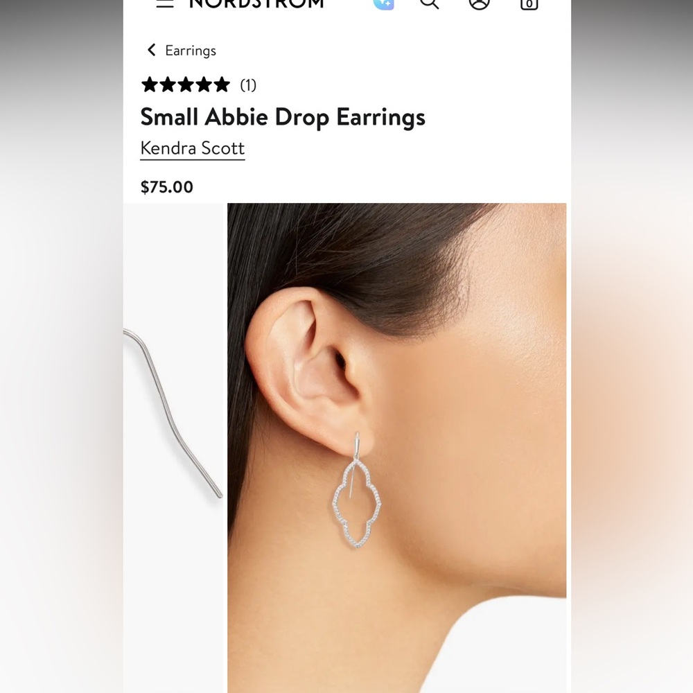 Kendra Scott KS abbie drop earrings crystal - Picture 3 of 11